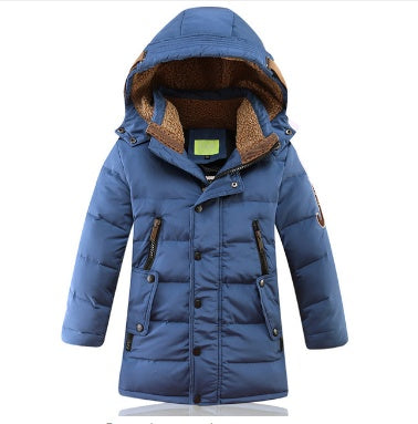 -30 Degree Children's Winter Jackets Duck Down Padded Children Clothing Big Boys Warm Winter Down Coat Thickening Outerwear Blue - D&A