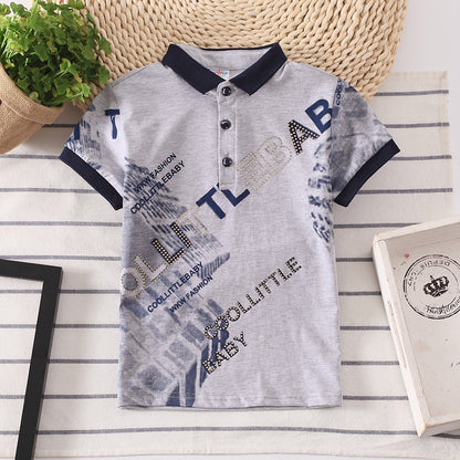 Kids Shirt Boys Tops Children Clothes Wear Grey - D&A