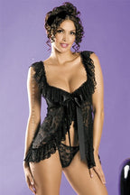 Rose lace lingerie Black One size - D&A