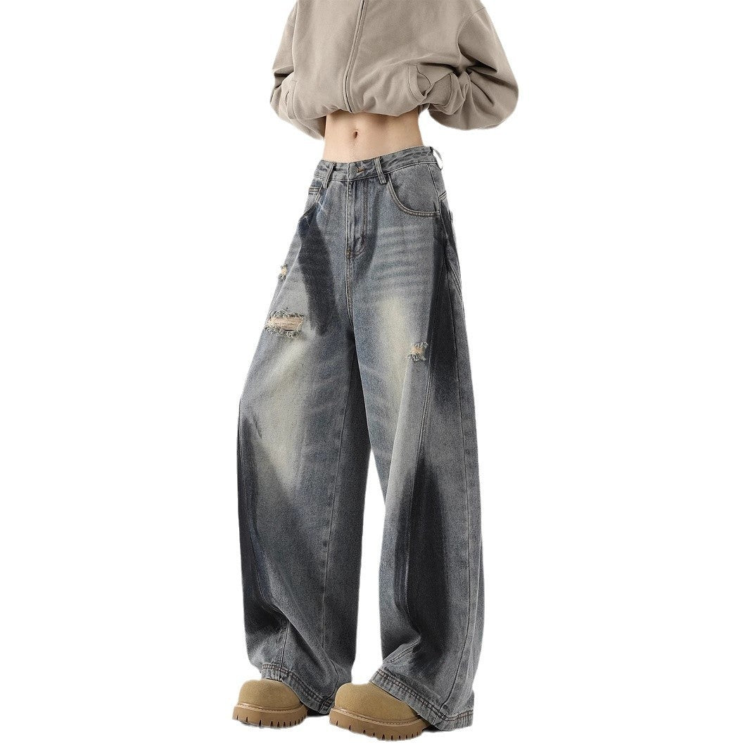 Men's American-style Splash-ink Ripped Machete Jeans - D&A
