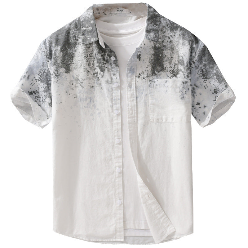 Menswear Hanging Dyed Short-sleeved Shirt Pure Cotton - D&A