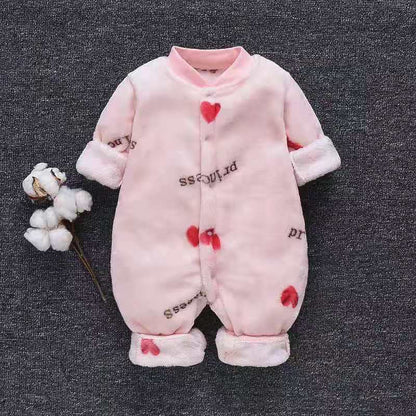 Baby onesies Baby Long Sleeve Romper Peach heart pink - D&A