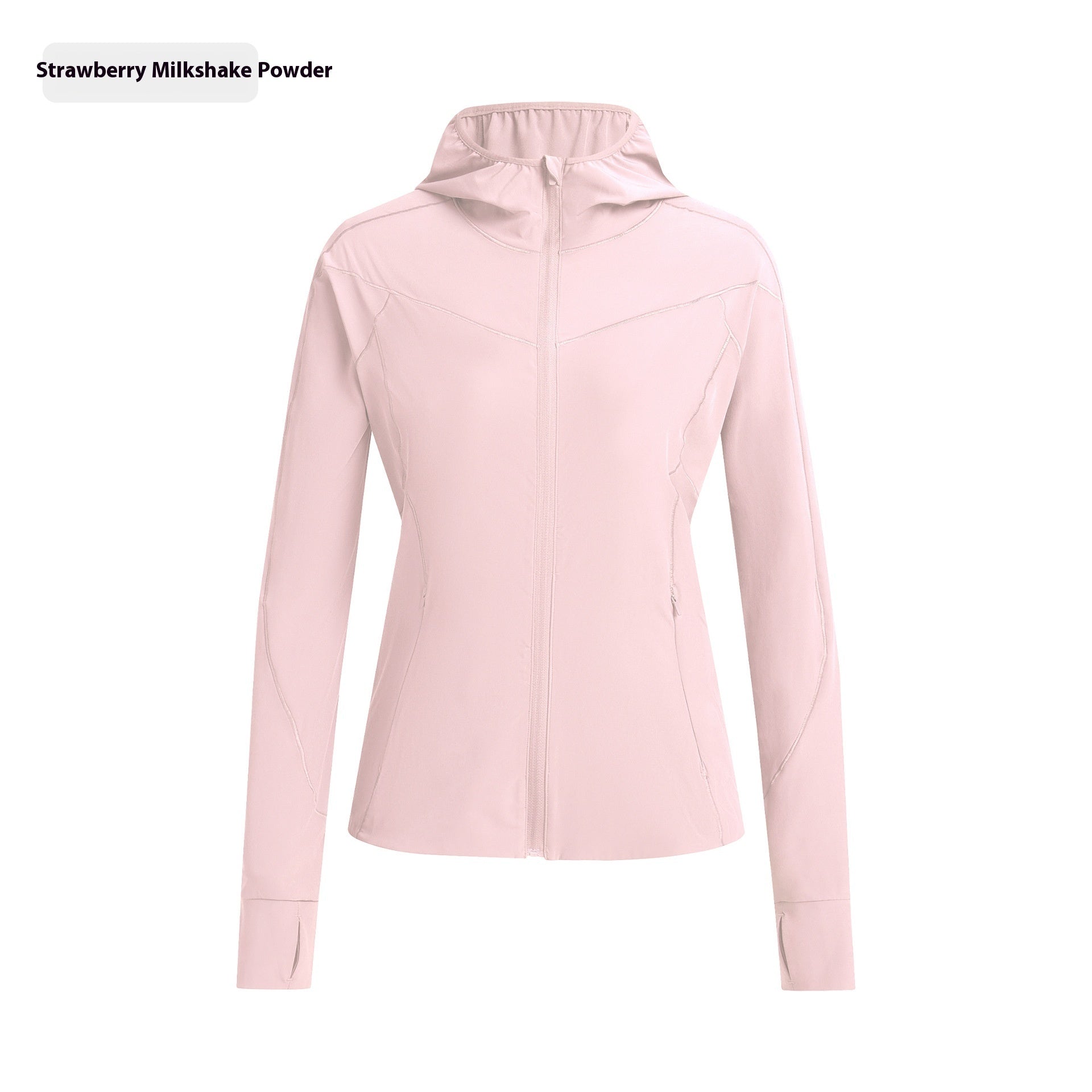 Hooded Stand Collar Sun Protection Quick-drying Coat Strawberry Milk Shake Powder - D&A