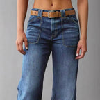 Retro High Waist Straight Loose Slimming And All-matching Jeans - D&A