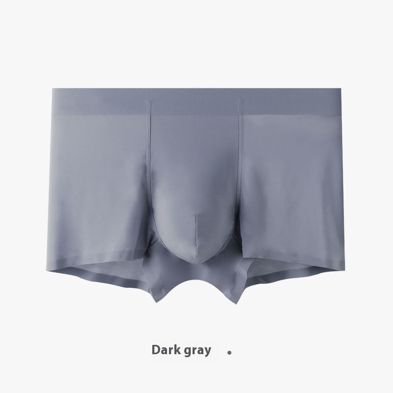 Seamless Men's Ice Silk Underwear Breathable Antibacterial Dark Gray - D&A
