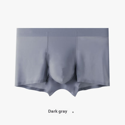 Seamless Men's Ice Silk Underwear Breathable Antibacterial Dark Gray - D&A