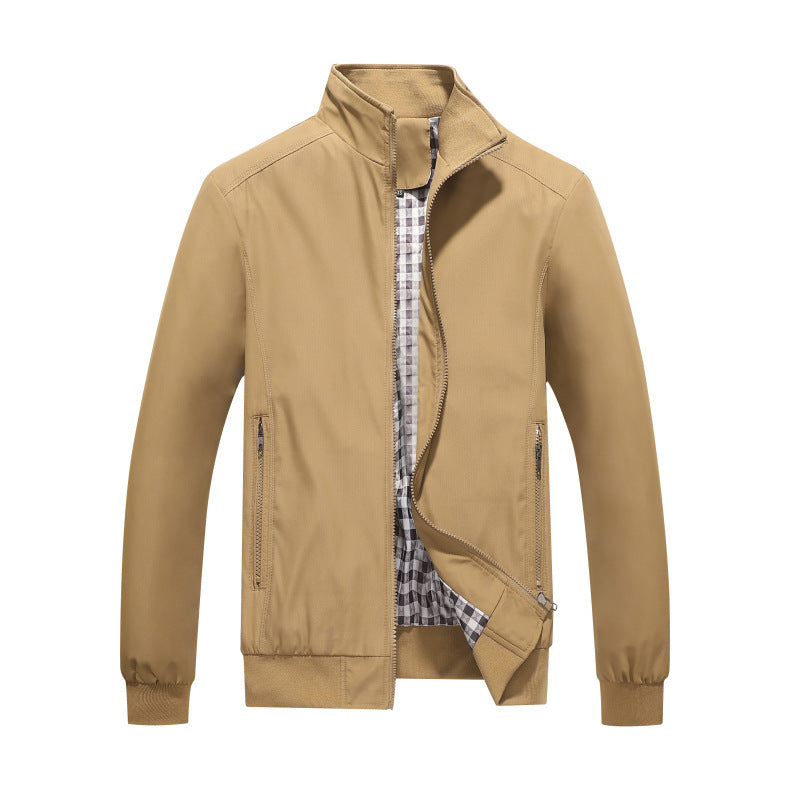 New Jacket Men Fashion Casual Loose Mens Jacket Sportswear Bomber Jacket Mens jackets and Coats Plus Size M- 5XL Khaki - D&A