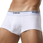 Men's Boxers Comfortable Breathable Cotton Low Waist White - D&A