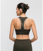 Contrast-panel sports bra - D&A