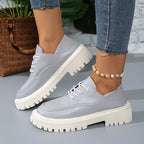 Fashion Lace-Up Platform Oxfords For Women - D&A