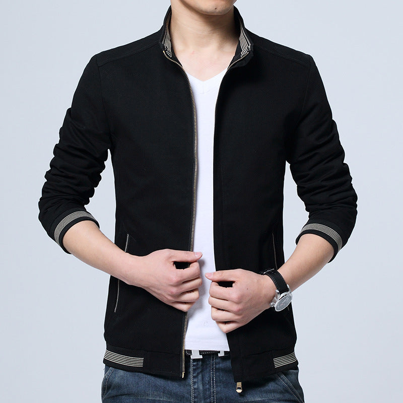 Brand New Spring Autumn Men Casual Jacket Coat Men's Fashion Washed Pure Cotton Brand-Clothing Jackets Male Coats Black1 - D&A
