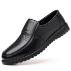 Men's Business Casual Non-slip Soft Leather Soft Sole Shoes 8855 Black - D&A
