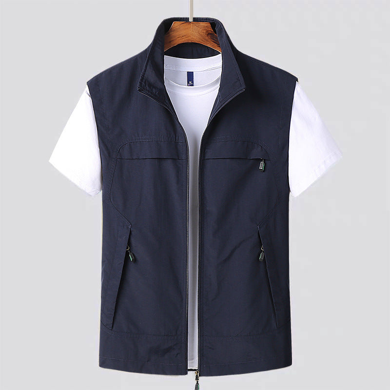 Multi-pocket Quick-drying Waterproof Casual Vest Vest Sapphire Blue - D&A