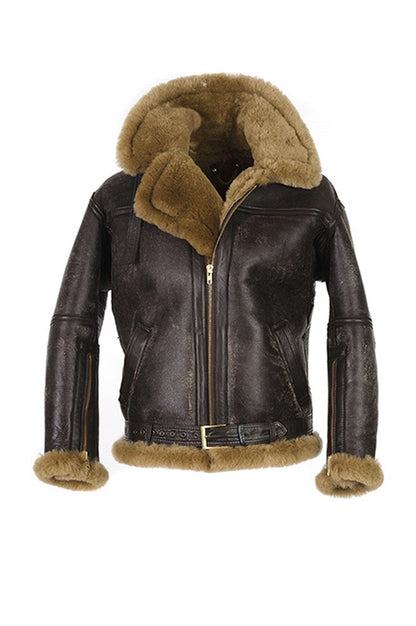 Western Antique Trendy Fur Coat For Men Winter Brown - D&A