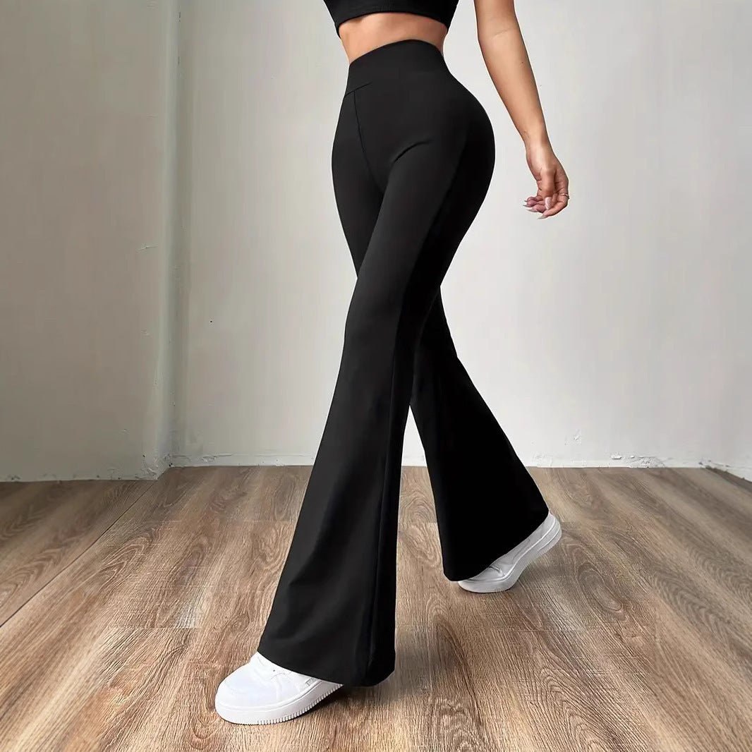 Skin-friendly Yoga Home Flared Pants Leisure Sports Black - D&A
