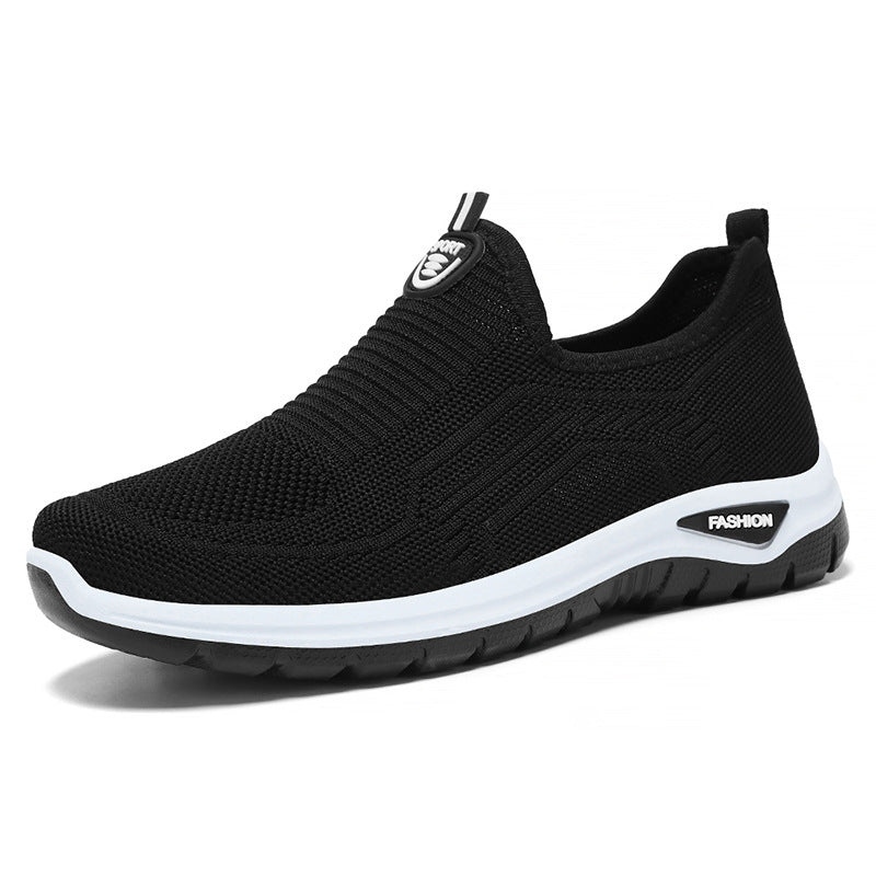 Men's Breathable Casual Shoes Middle-aged And Elderly Black - D&A