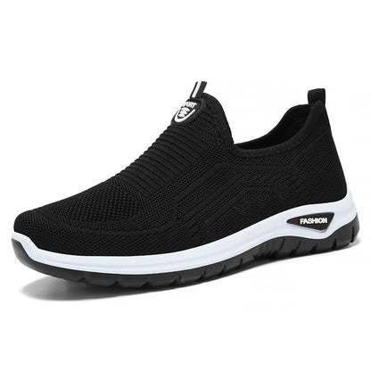 Men's Breathable Casual Shoes Middle-aged And Elderly Black - D&A