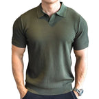 Men's Button Henry Collar Sports Polo Shirt - D&A