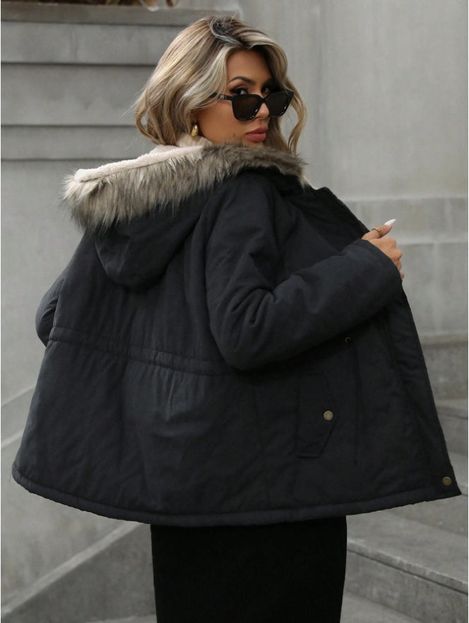 Aveloria Hooded Cinched Waist Casual ParkaPadded Insulated Polyfill Synthetic Insulation Winter Coat - D&A