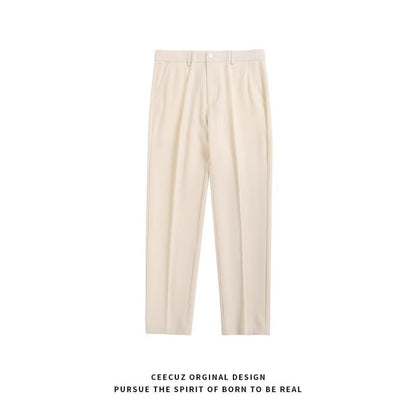 Trendy Ins Draping Design Wide-leg Pants Trousers Khaki - D&A