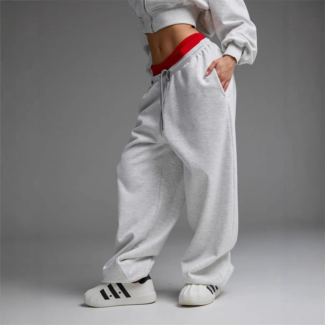 Casual Straight-leg Wide Leg Sweatpants - D&A