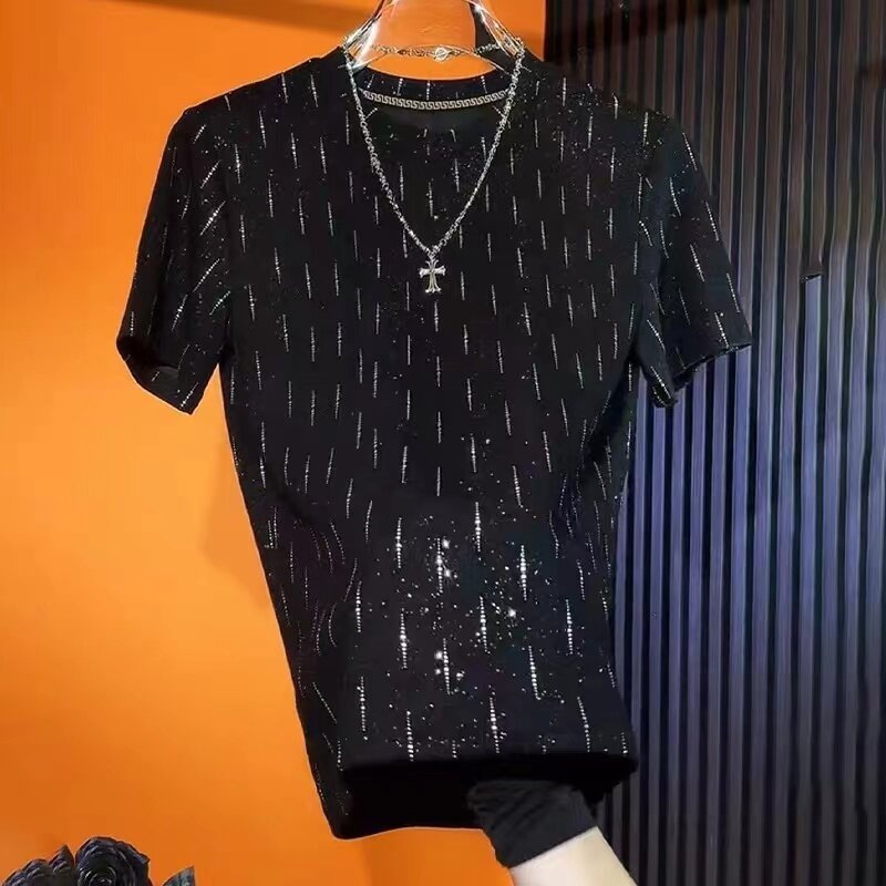 Men's Crew Neck Casual Half Sleeve Short Sleeve T-shirt Starry Top - D&A