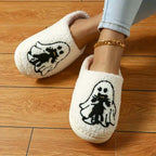 Cartoon Non-slip Ghost Towel Embroidery Closed-toe Slippers - D&A