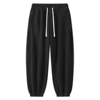 Winter Male Fleece-lined Track Pants Black - D&A