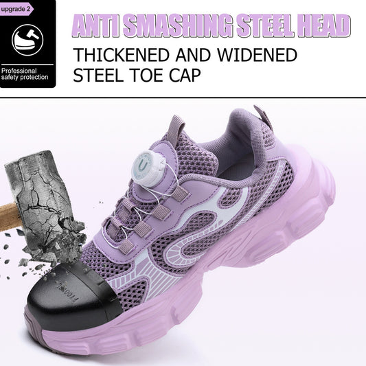Women's Work Shoes Flying Woven Work Shoes Attack Shield And Anti-stab - D&A