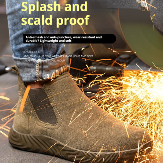 Men's Safety Shoes With Steel Toe Caps For Anti Smashing And Anti Piercing - D&A