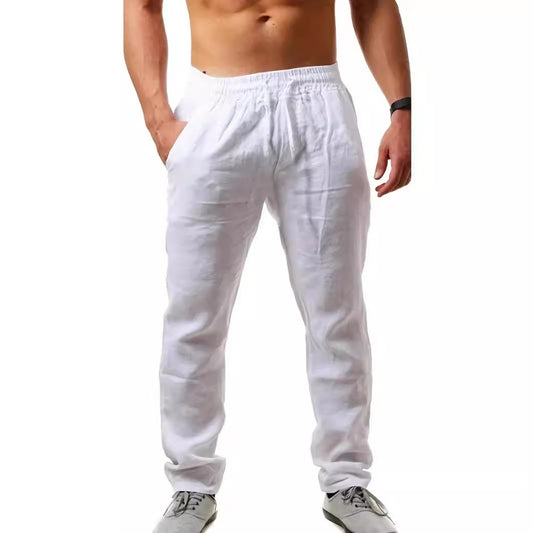 Cotton And Linen Beach Pants Men's Loose Casual - D&A