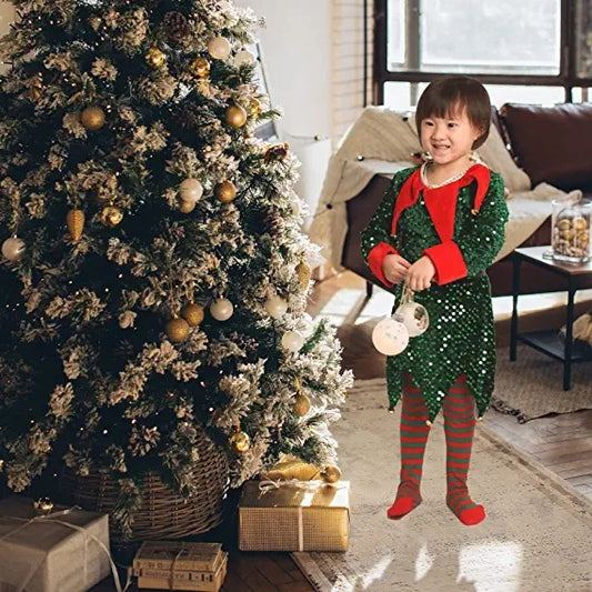 Christmas Kids Clothes Cute Sequin Elf Costumes - D&A