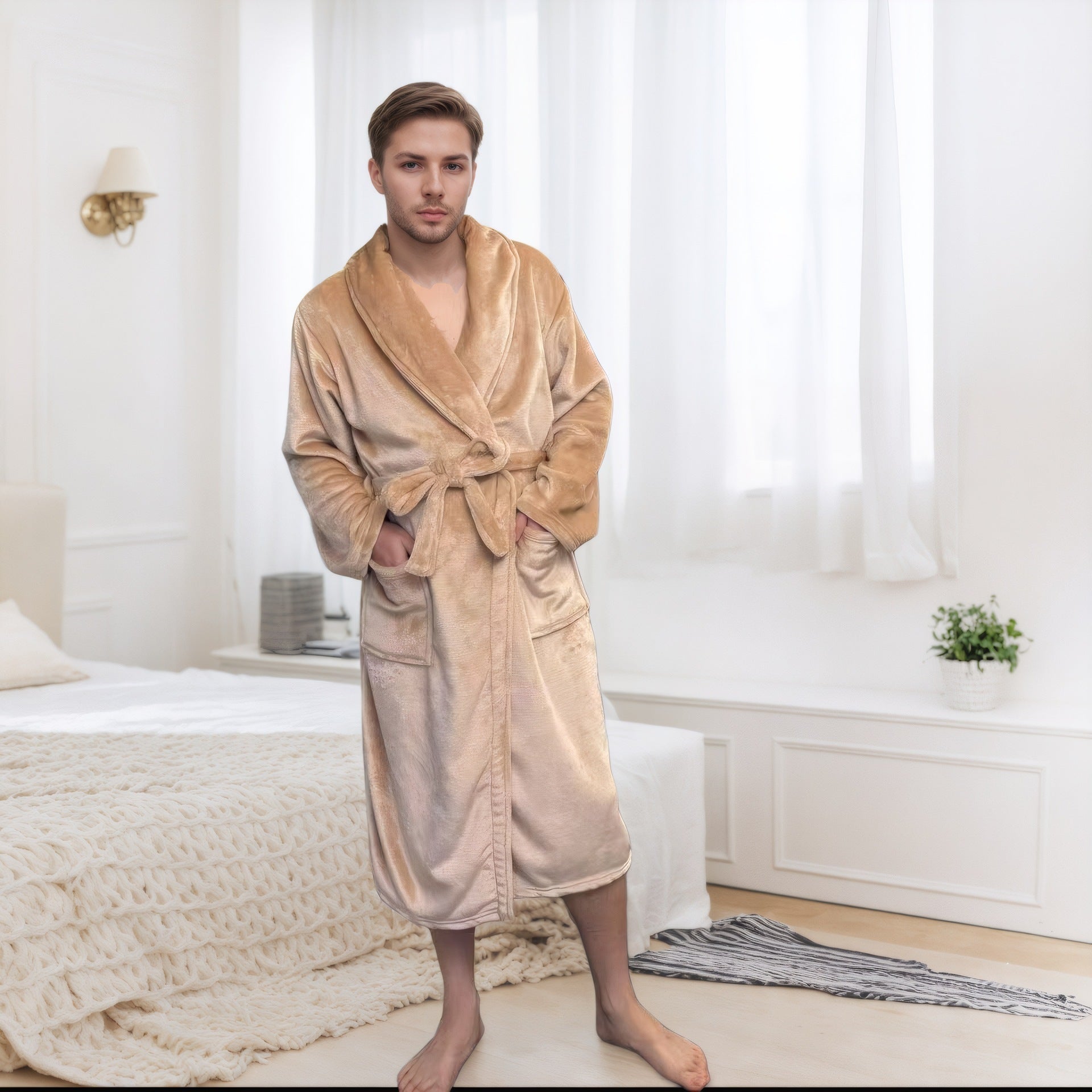 Couple Bathrobe Long Pajamas Homewear - D&A