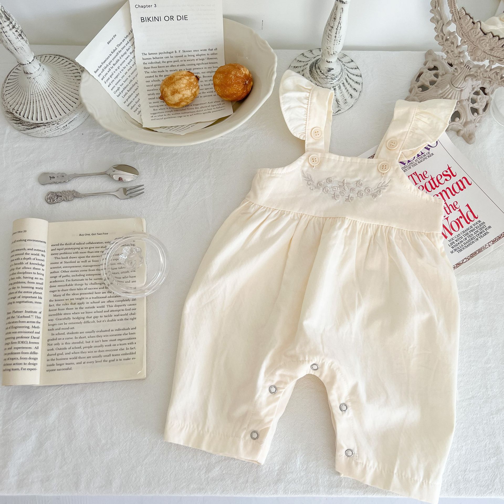 Baby Girl's Loose Adjustable Suspender Romper - D&A