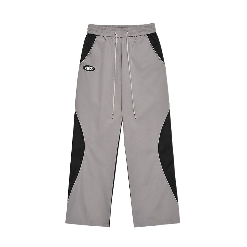 American Retro Color Contrast Patchwork Design Pants - D&A