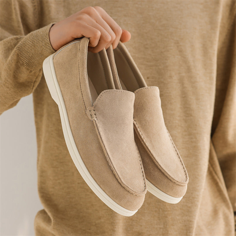 Slip-on Soft Bottom Leisure Driving Lazybones' Shoes Beige - D&A