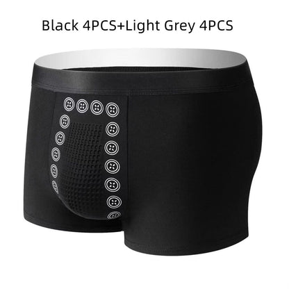 Men's Massage Particles Breathable Bottom Skin-friendly Underwear Black 4PCS Light Grey 4PCS - D&A