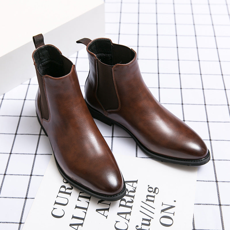 Autumn And Winter Fleece-lined Men's Plus Size Fashion Short Boots - D&A