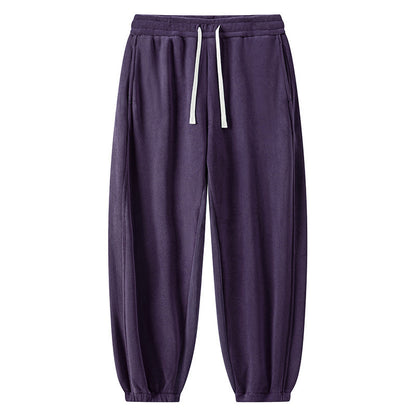 Winter Male Fleece-lined Track Pants Purple - D&A