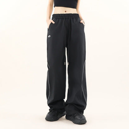 American Retro Color Contrast Patchwork Design Pants - D&A