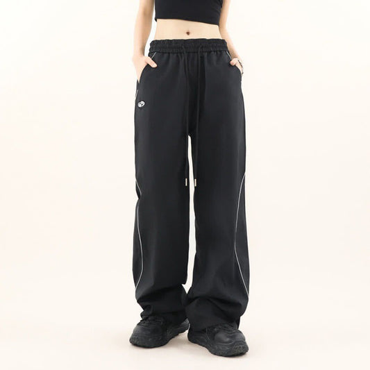 American Retro Color Contrast Patchwork Design Pants - D&A