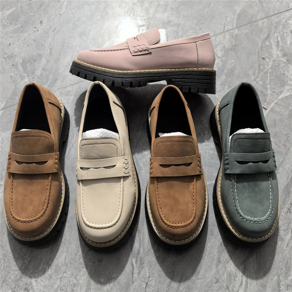 Leather Plus Size Casual Women's Shoes - D&A