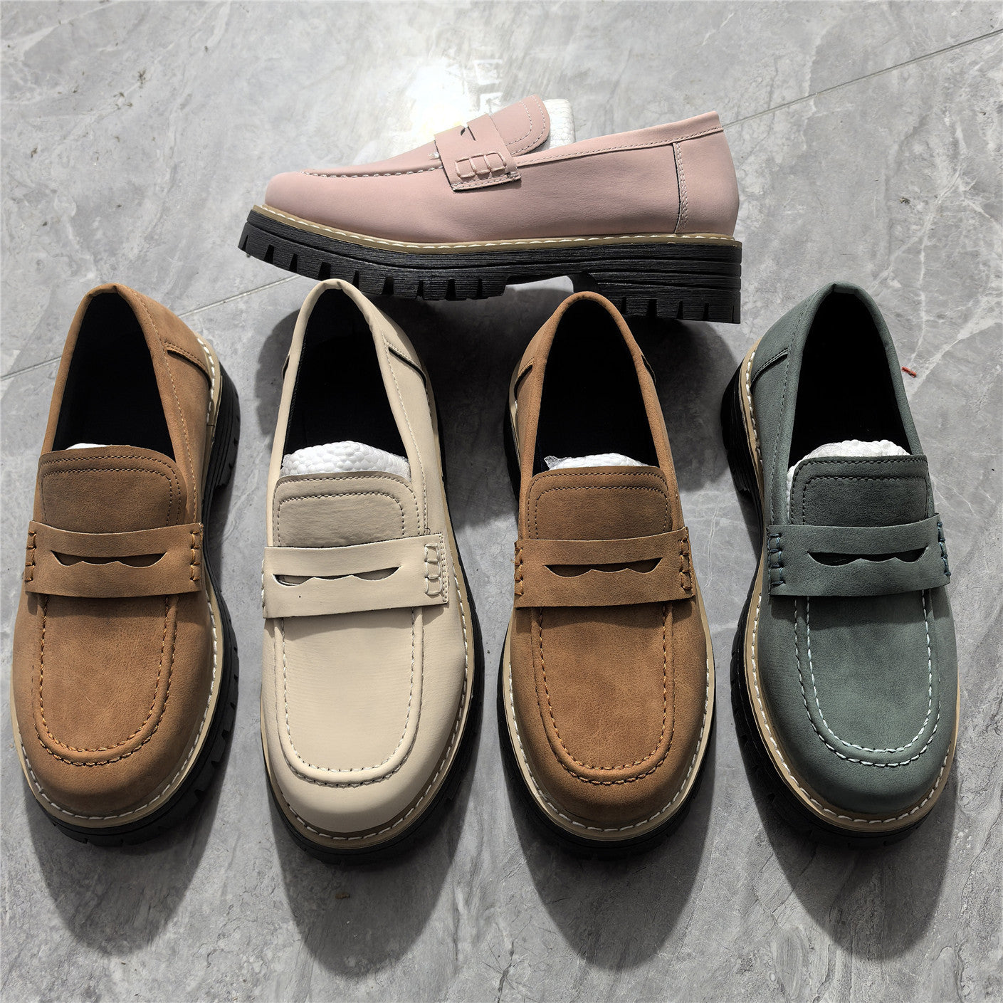 Leather Plus Size Casual Women's Shoes - D&A