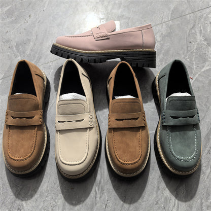 Leather Plus Size Casual Women's Shoes - D&A