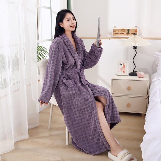 Nightgown Unisex Thickened Long-sleeved Pajamas - D&A