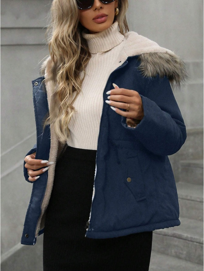 Aveloria Hooded Cinched Waist Casual ParkaPadded Insulated Polyfill Synthetic Insulation Winter Coat - D&A