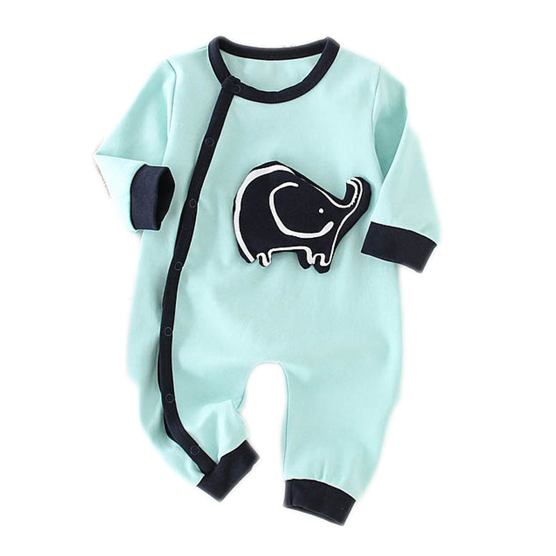 Baby one-piece romper cotton baby Little blue elephant - D&A