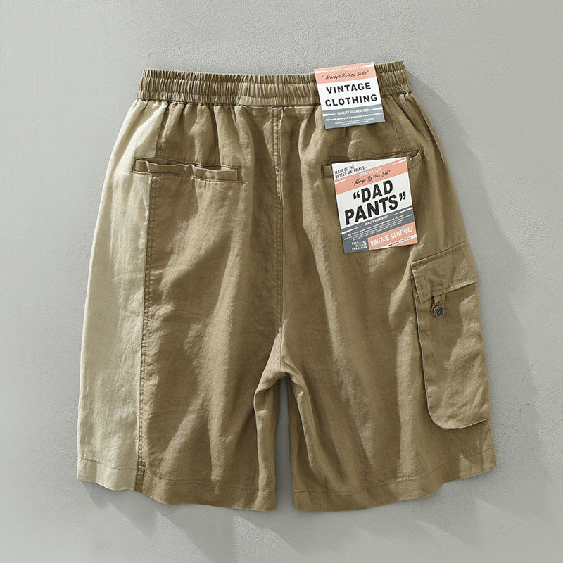 Men's Thin Trendy Loose Color Matching Linen Pants - D&A