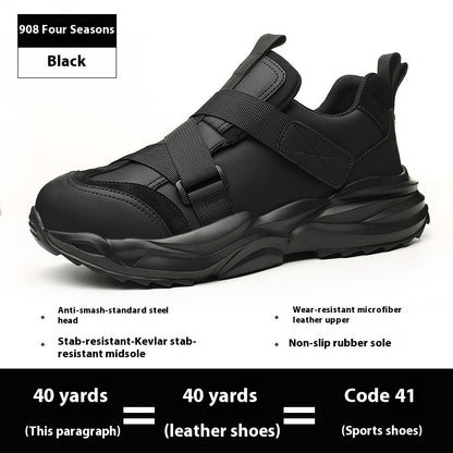 Safety Shoes Attack Shield And Anti-stab Labor Shoes 908 Black - D&A