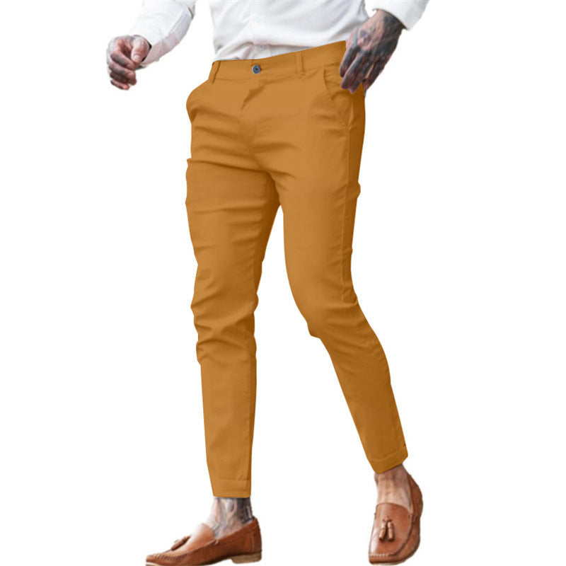 Men's Twill Cotton Stretch Fashion Slim Pencil Orange - D&A
